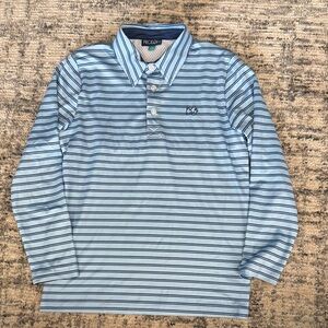 PGA Tour Kids Blue Striped Polo Shirt